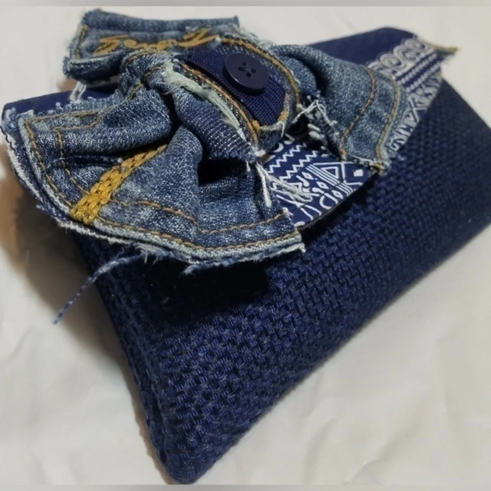 Tasty Raw Edge Denim “Bluesy Clutch” Bag